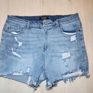 Judy Blue Women's Ripped Jean Shorts - Light Blue